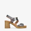 Bosanova Sandales À Talons | Chaussures En Cuir | Sandales à talon plomb en cuir avec fermeture velcro