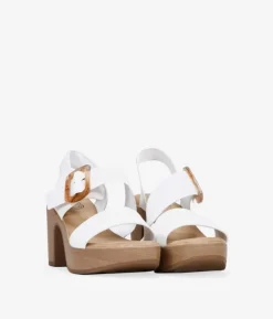 Bosanova Sandales À Talons | Sandales à talons blanches avec boucle