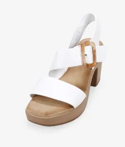 Bosanova Sandales À Talons | Sandales à talons blanches avec boucle