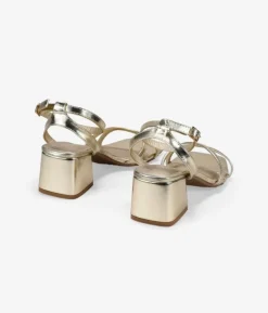 Bosanova Sandales À Talons | Chaussures De Fête | Sandales à talons dorées avec boucle