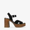 Bosanova Sandales À Talons | Chaussures En Cuir | Sandales à talons en cuir noir avec fermeture à boucle