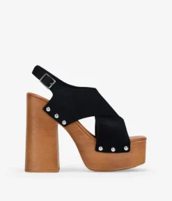 Bosanova Sandales Plateformes | Sandales À Talons | Sandales à talons en cuir noir