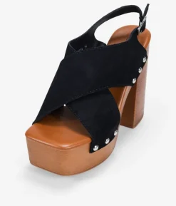 Bosanova Sandales Plateformes | Sandales À Talons | Sandales à talons en cuir noir