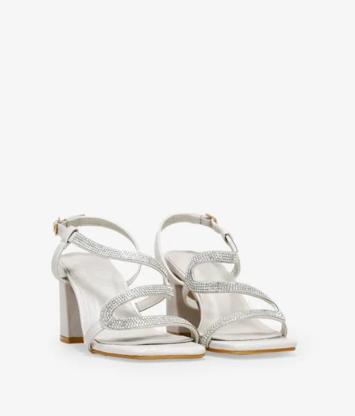 Bosanova Sandales À Talons | Chaussures De Fête | Sandales à talons en pierre et diamants