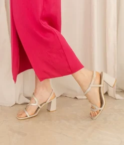 Bosanova Sandales À Talons | Chaussures De Fête | Sandales à talons en pierre et diamants