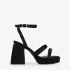Bosanova Sandales À Talons | Chaussures De Fête | Sandales à talons en satin noir