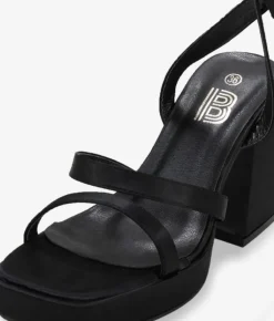 Bosanova Sandales À Talons | Chaussures De Fête | Sandales à talons en satin noir