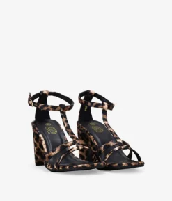 Bosanova Sandales À Talons | Chaussures De Fête | Sandales à talons léopard avec coque talon