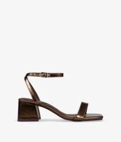 Bosanova Sandales À Talons | Chaussures De Fête | Sandales à talons marron métallisé avec boucle