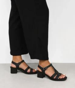 Bosanova Sandales À Talons | Sandales à talons noires avec boucle