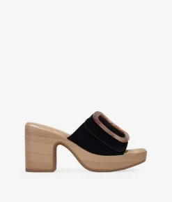 Bosanova Sandales À Talons | Sandales à talons noires avec grande boucle