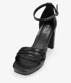 Bosanova Sandales Plateformes | Sandales À Talons | Sandales à talons noires avec coque talon