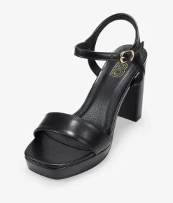 Bosanova Sandales À Talons | Sandales Plateformes | Sandales à talons noires avec bracelet et boucle