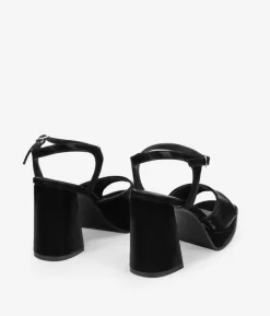 Bosanova Sandales À Talons | Sandales Plateformes | Sandales à talons noires avec bracelet et boucle