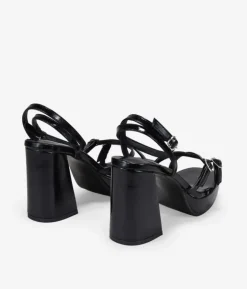 Bosanova Sandales À Talons | Chaussures De Fête | Sandales à talons noires avec boucles