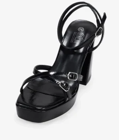 Bosanova Sandales À Talons | Chaussures De Fête | Sandales à talons noires avec boucles