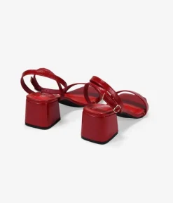 Bosanova Sandales À Talons | Chaussures De Fête | Sandales à talons rouges avec boucle