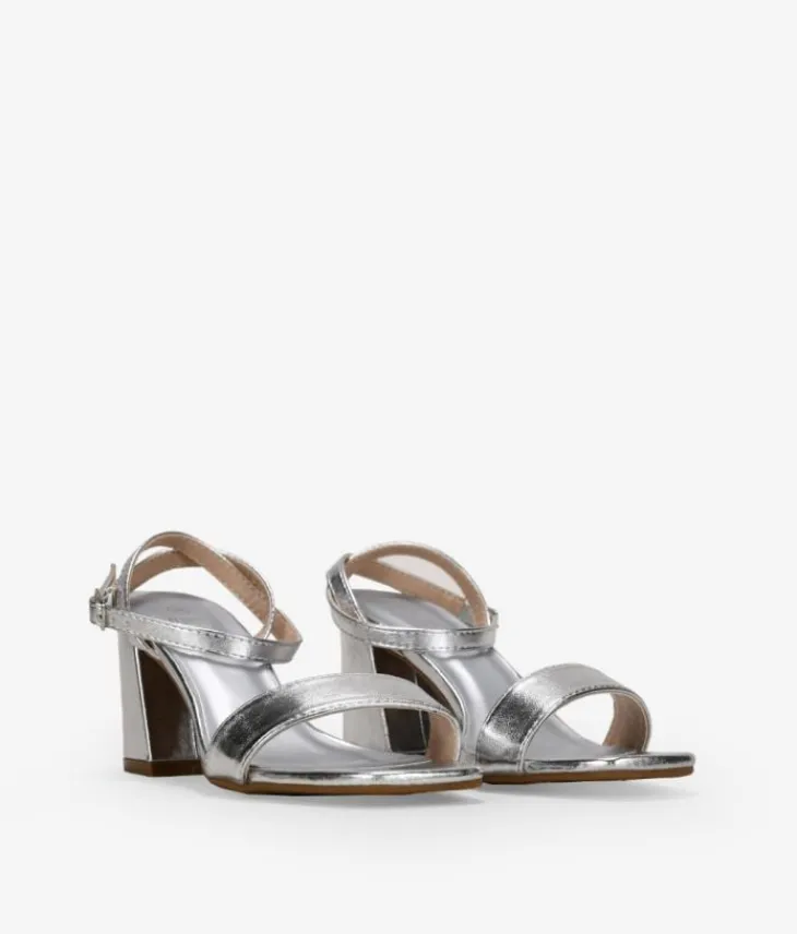 Bosanova Sandales À Talons | Chaussures De Fête | Sandales argentées à talon