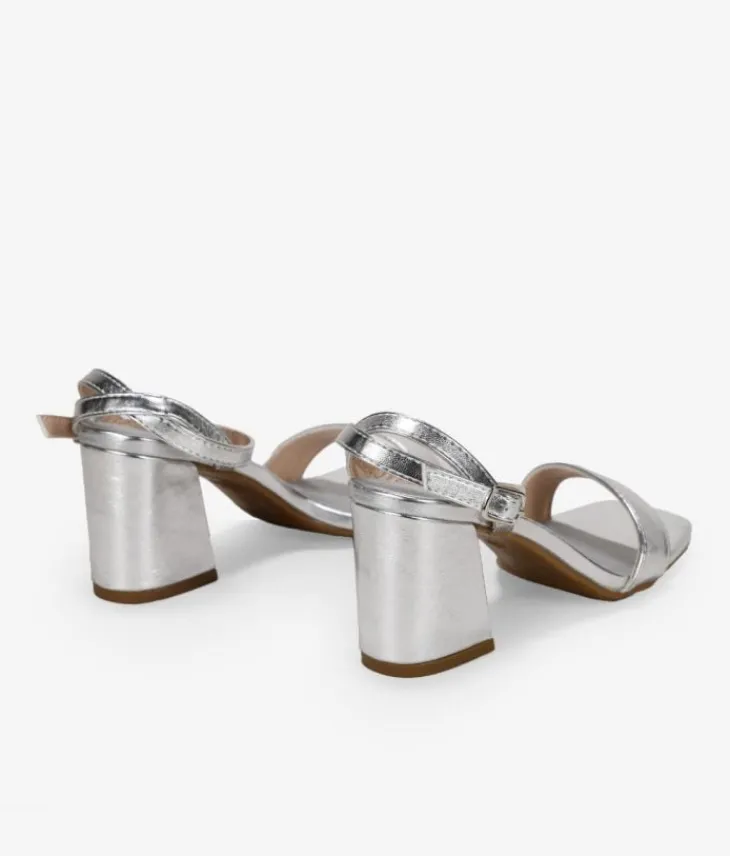 Bosanova Sandales À Talons | Chaussures De Fête | Sandales argentées à talon