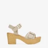 Bosanova Sandales Spartiates | Sandales À Talons | Sandales beiges à boucles et talon effet sparte