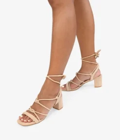 Bosanova Sandales À Talons | Chaussures De Fête | Sandales beiges à talon large