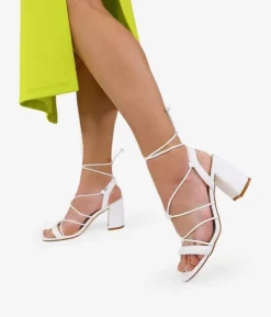 Bosanova Sandales À Talons | Chaussures De Fête | Sandales blanches à ficelles