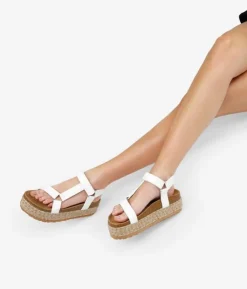 Bosanova Sandales Spartiates | Sandales De Sport | Sandales blanches à plateforme en sparte