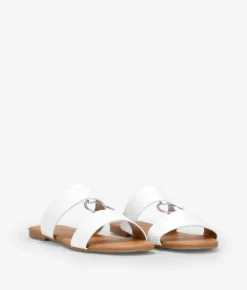 Bosanova Sandales Plates | Sandales blanches avec tressage