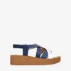 Bosanova Sandales Compensées | Sandales Plateformes | Sandales compensées bleues avec élastique