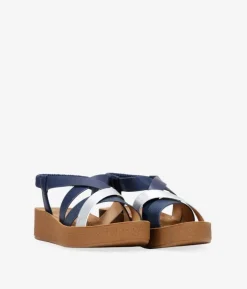 Bosanova Sandales Compensées | Sandales Plateformes | Sandales compensées bleues avec élastique