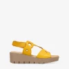 Bosanova Sandales Compensées | Chaussures En Cuir | Sandales compensées en cuir jaune