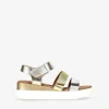 Bosanova Sandales Compensées | Chaussures En Cuir | Sandales compensées en cuir métallisé