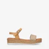 Bosanova Sandales Compensées | Chaussures En Cuir | Sandales compensées en cuir beige