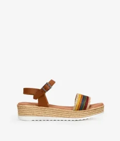 Bosanova Sandales Compensées | Chaussures En Cuir | Sandales compensées en cuir marron