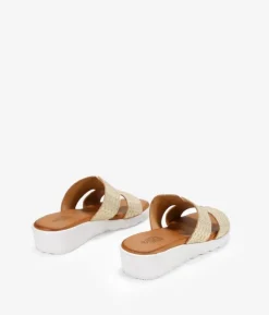 Bosanova Sandales Compensées | Chaussures En Cuir | Sandales compensées en cuir doré