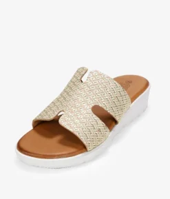 Bosanova Sandales Compensées | Chaussures En Cuir | Sandales compensées en cuir doré