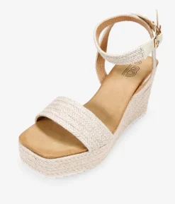 Bosanova Sandales Compensées | Sandales Spartiates | Sandales compensées en sparte beige