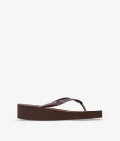 Bosanova Sandales Compensées | Tongs | Sandales compensées marron à entredoigts