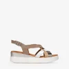 Bosanova Sandales Compensées | Chaussures En Cuir | Sandales compensées multicolores à brides croisées