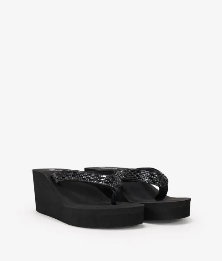 Bosanova Sandales Compensées | Tongs | Sandales compensées noires