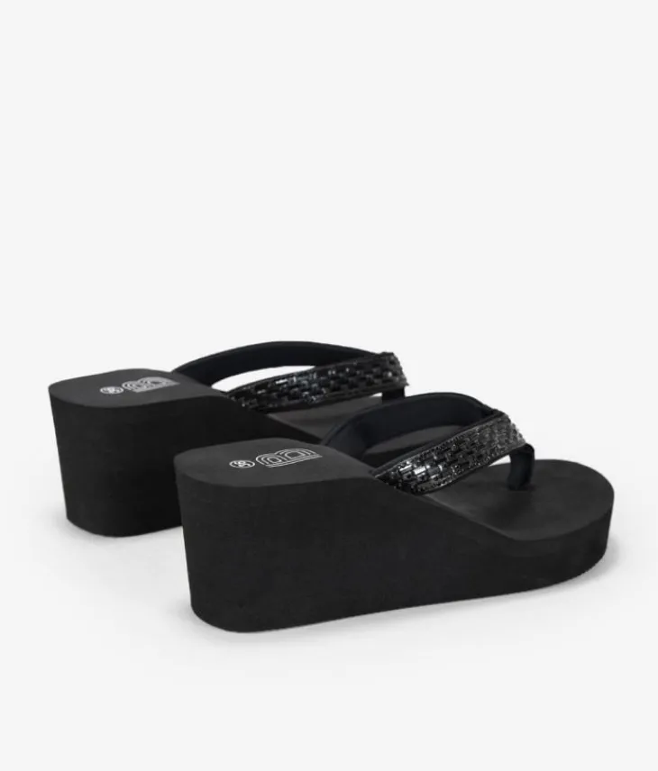 Bosanova Sandales Compensées | Tongs | Sandales compensées noires