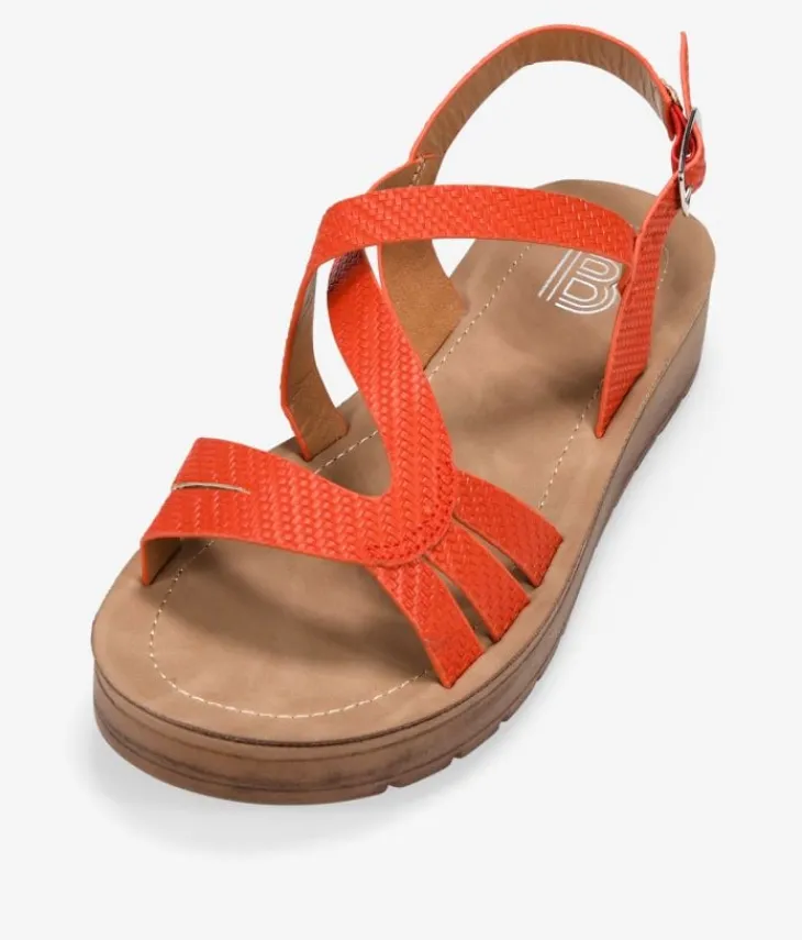 Bosanova Sandales Compensées | Sandales compensées rouges avec boucle