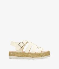 Bosanova Sandales Spartiates | Sandales Plateformes | Sandales crabe en cuir beige