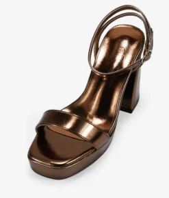Bosanova Sandales À Talons | Chaussures De Fête | Sandales de fête marron à talons larges