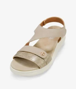 Bosanova Sandales Compensées | Sandales De Sport | Sandales de sport beiges avec fermeture velcro