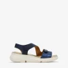 Bosanova Sandales Compensées | Sandales De Sport | Sandales de sport bleues avec fermeture velcro