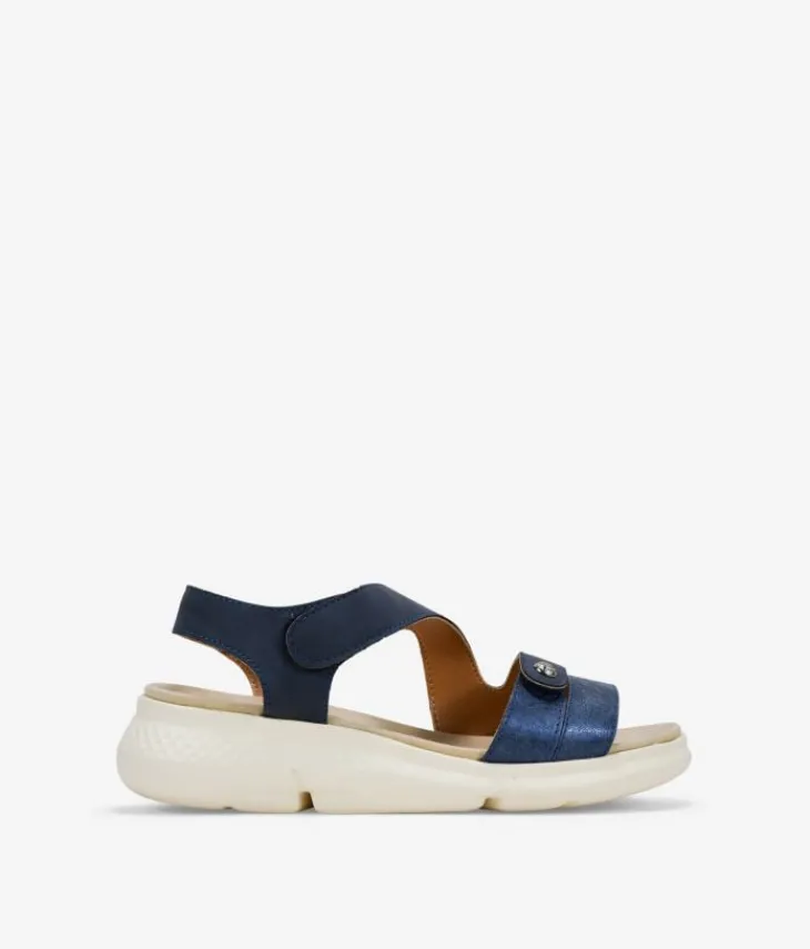 Bosanova Sandales Compensées | Sandales De Sport | Sandales de sport bleues avec fermeture velcro