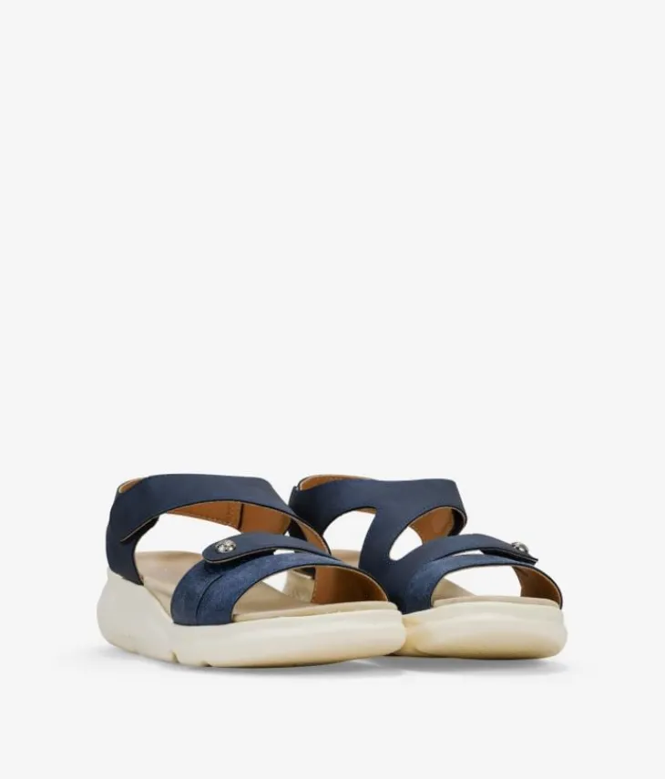 Bosanova Sandales Compensées | Sandales De Sport | Sandales de sport bleues avec fermeture velcro