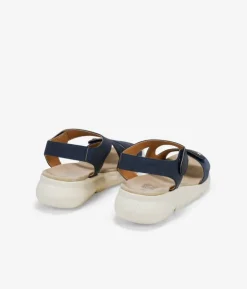 Bosanova Sandales Compensées | Sandales De Sport | Sandales de sport bleues avec fermeture velcro
