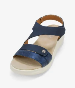 Bosanova Sandales Compensées | Sandales De Sport | Sandales de sport bleues avec fermeture velcro
